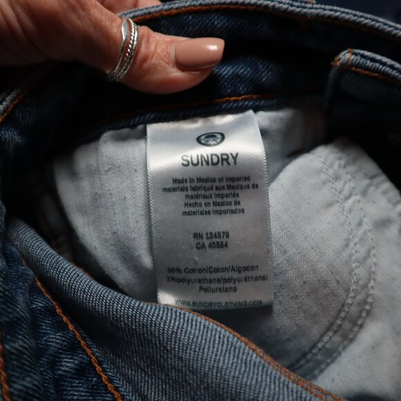 Sundry Button Fly Jeans Womens 24 Blue Boho Hippie 70S Casual Chic Retro Playful - Picture 6 of 10